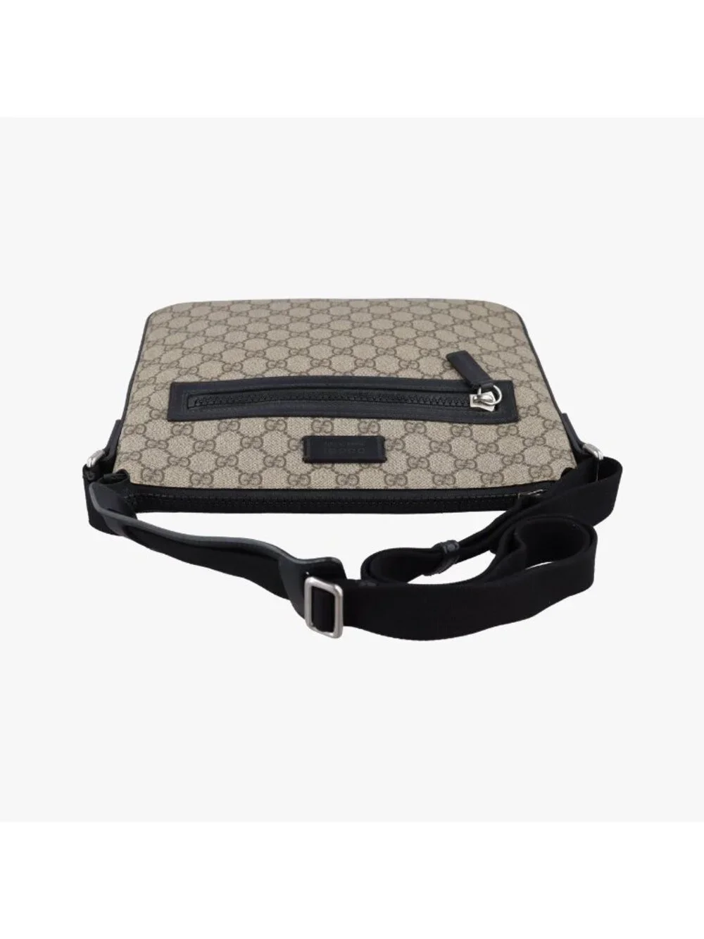 Gucci GG Supreme Flat Messenger Brown Canvas Leather
